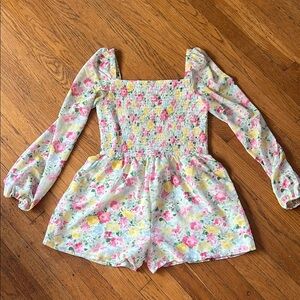 Janie and Jack Pink and Yellow Floral Jumpsuit